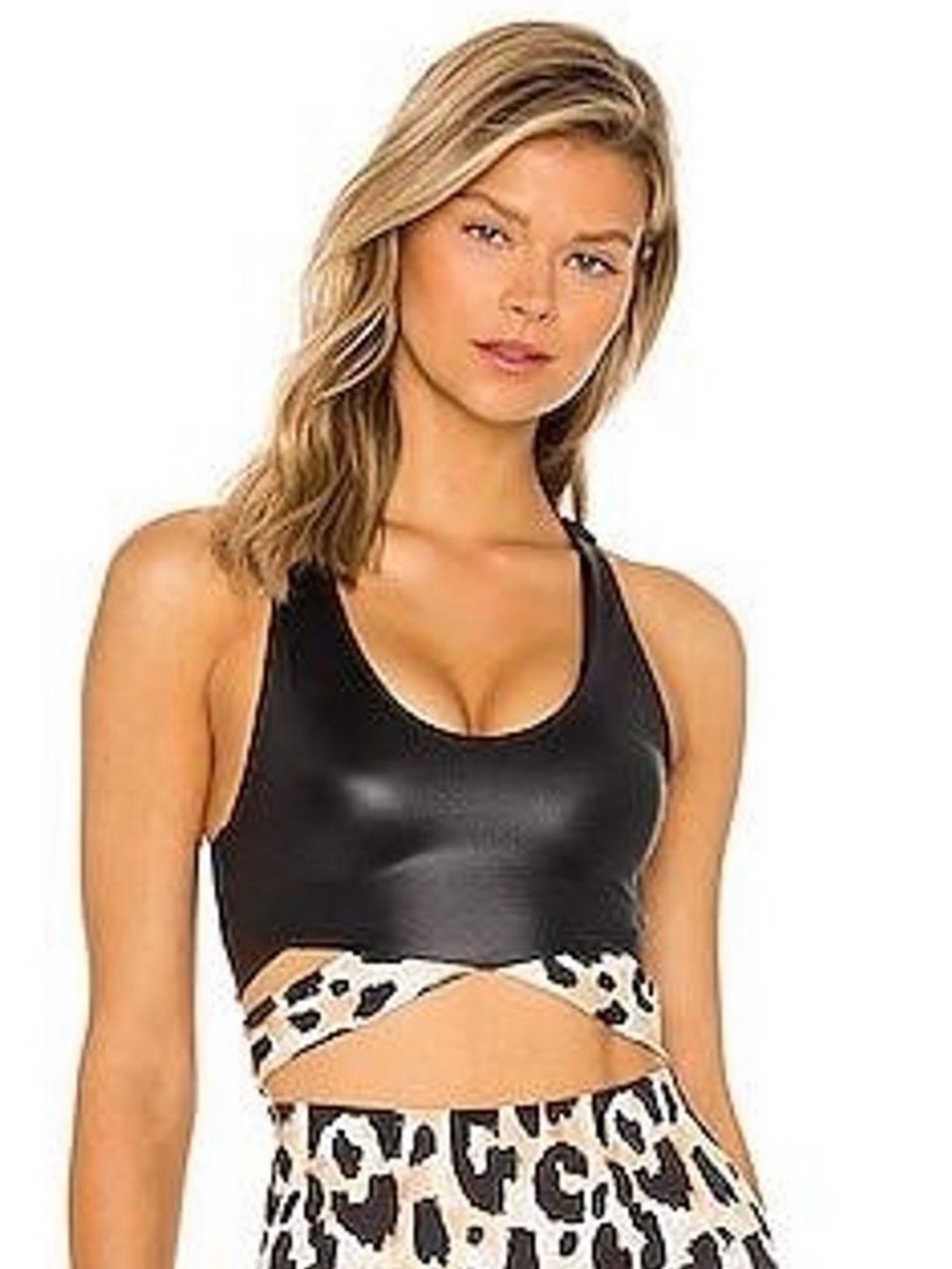 Beach Riot Maeve Top in Leopard Colorblock
